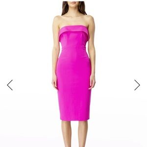 Bardot Zorianna Strapless midi dress in hot pink